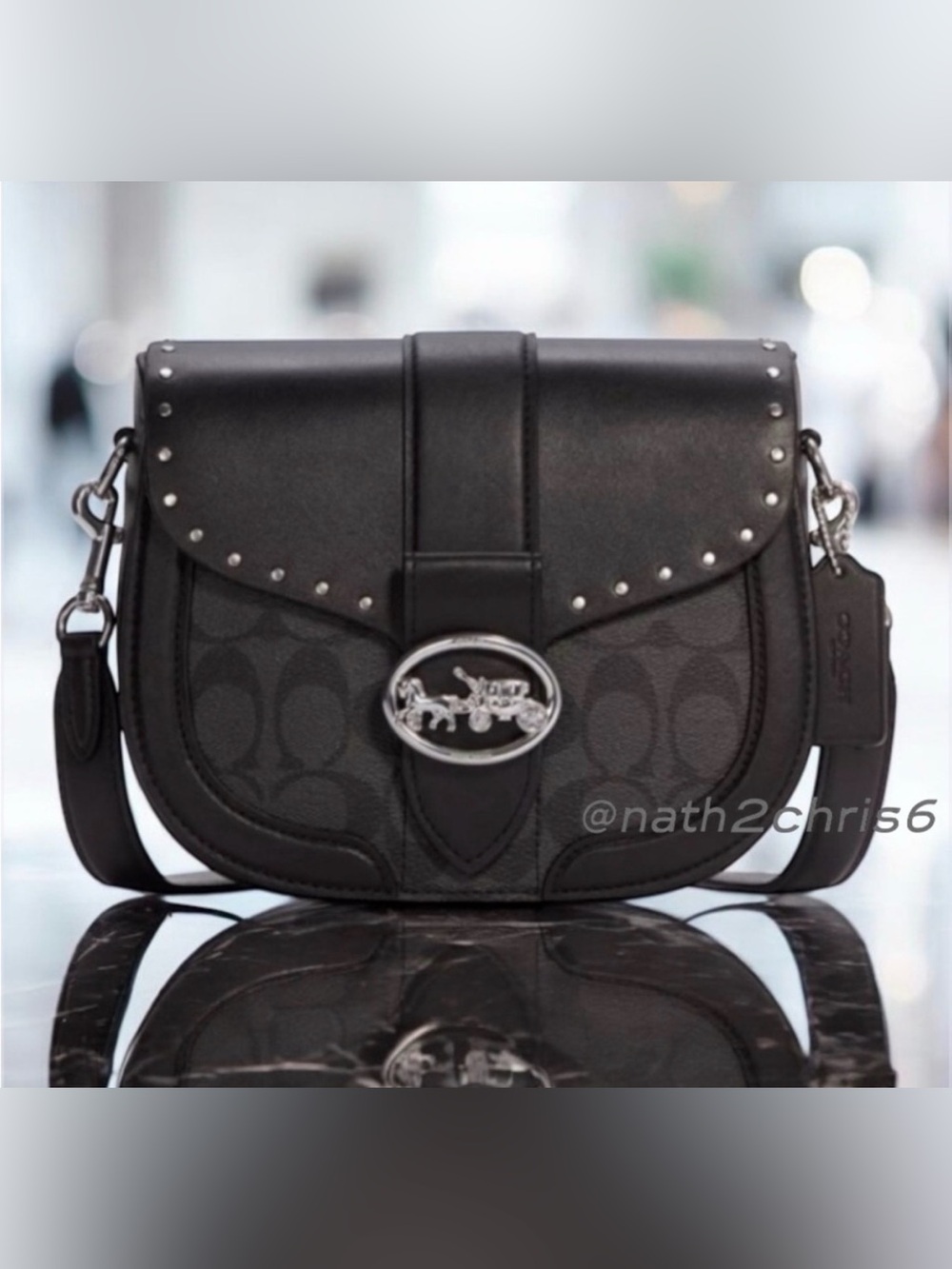 Coach Georgie Saddle Crossbody Black Graphite